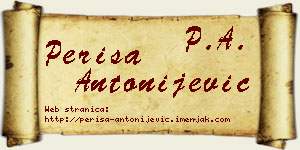 Periša Antonijević vizit kartica